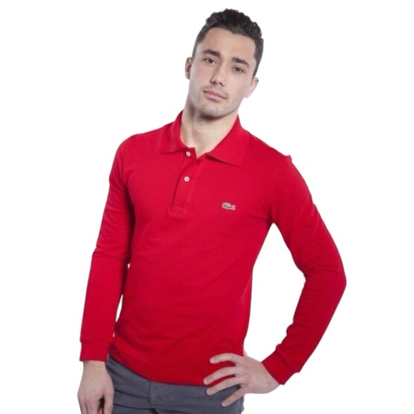 Lacoste Other - Lacoste - Red Collared Long Sleeve Polo Shirt - Size S